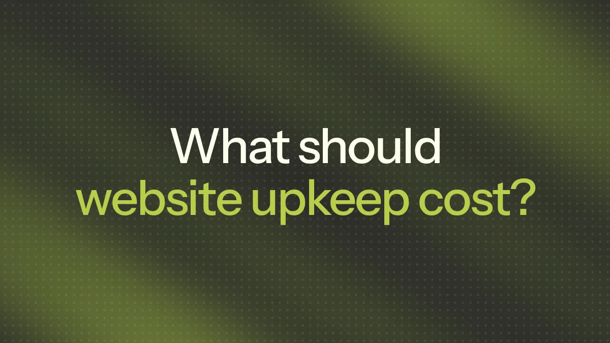 What should website upkeep cost?